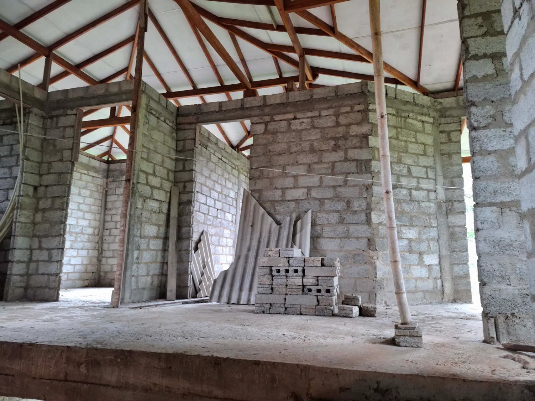 Main unfinished area of the top floor